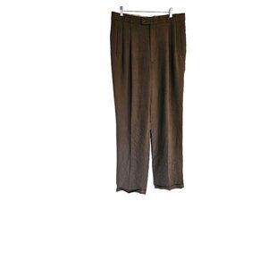 Greg‎ Peters Slacks Size 34 Brown pleated front